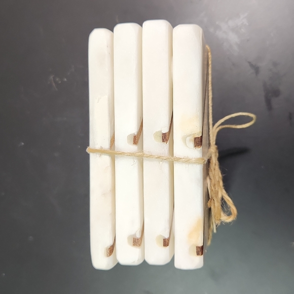 Marble Coaster Square Coasters, Set of 4, Handcrafted in India - Picture 4 of 5